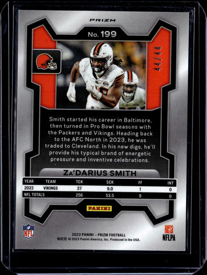 2023 Panini Prizm - #199 Za'Darius Smith [Red Yellow] /44