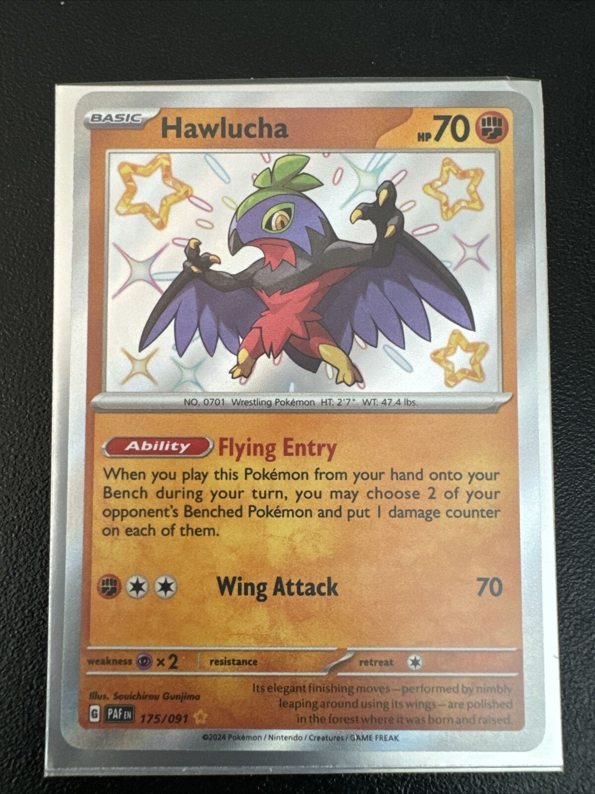 Pokémon TCG Hawlucha Scarlet & Violet: Paldean Fates 175/091 Holo Shiny Rare