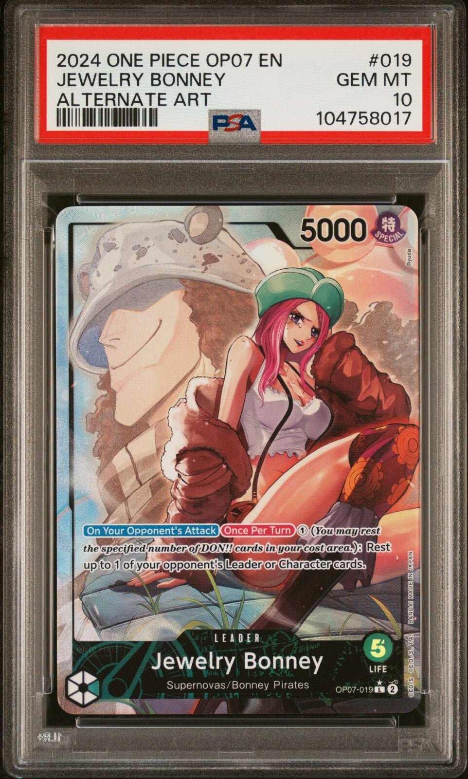 ONE PIECE OP07 - 500 YEARS IN THE FUTURE 019 JEWELRY BONNEY ALT ART PSA 10
