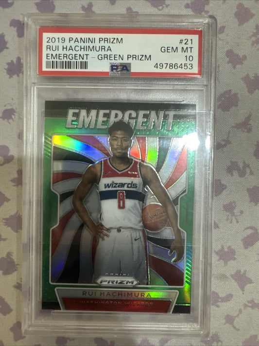2019-20 Panini Prizm - Emergent Silver Prizm #21 Rui Hachimura (RC) PSA 10 GM MT
