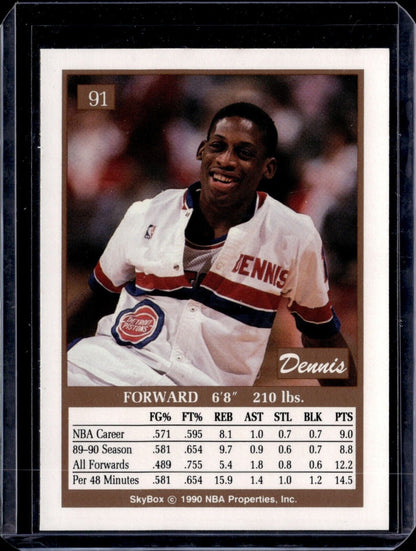 1990-91 Skybox - #91 Dennis Rodman