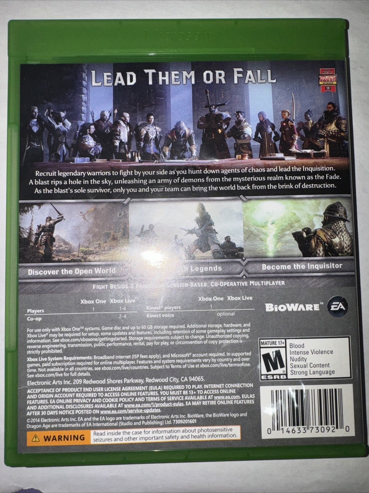 Dragon Age: Inquisition (Microsoft Xbox One, 2014)