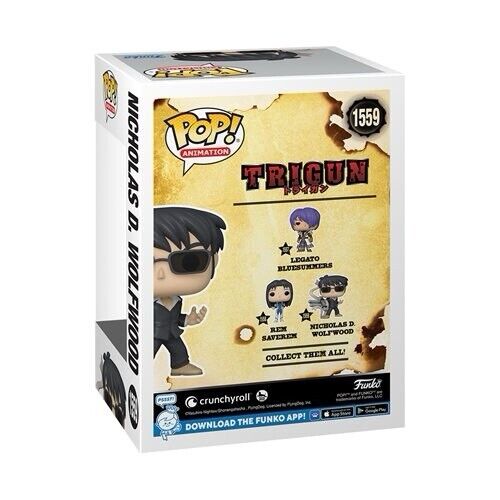Funko Pop! Animation Trigun 1559 Nicholas D. Wolfwood Vinyl Figure New
