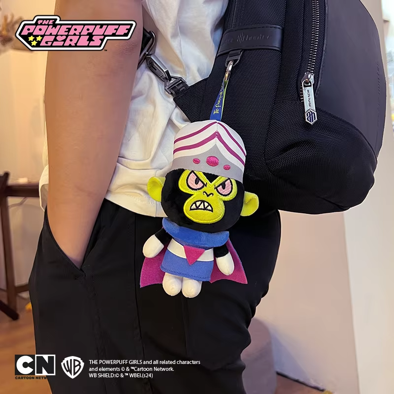 New Kawaii Anime the Powerpuff Girls Plush Keychain Mojo Jojo