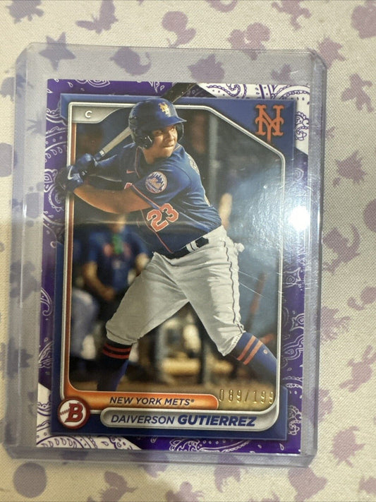 2024 Bowman - Prospects Purple Pattern #BP-59 Daiverson Gutierrez /199 (RC)