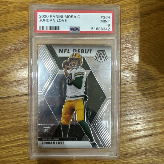 Jordan Love 2020 Panini Mosaic Silver Prizm Rookie RC #264 PSA 9 MINT Packers