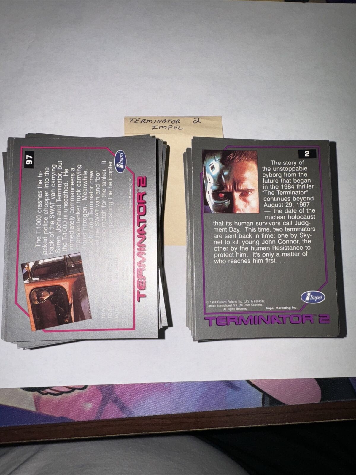 #2-140 Terminator 2 Movie Trading Cards Impel 1991 + 4 Puzzle +38 Sequence