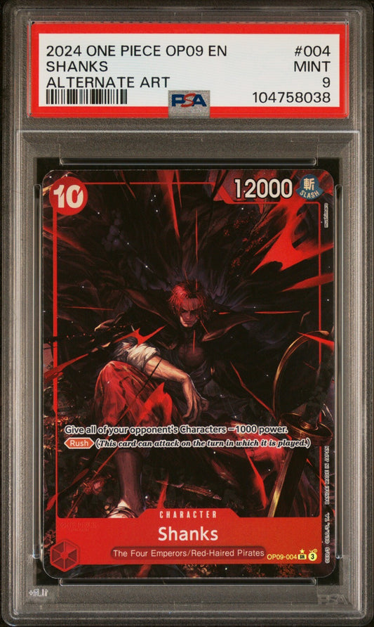 ONE PIECE OP09 - EMPERORS IN THE NEW WORLD 004 SHANKS ALT ART PSA 9
