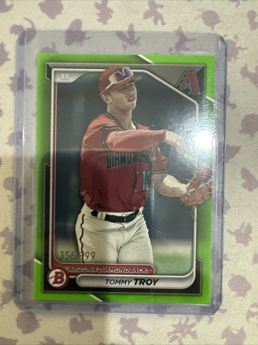 2024 Bowman - Prospects Neon Green Border #BP-76 Tommy Troy /399 (RC)