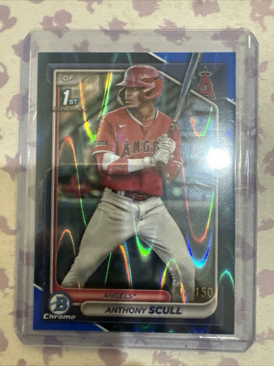 2024 Bowman - Chrome Prospects Blue RayWave Refractor BCP-107 Anthony Scull /150