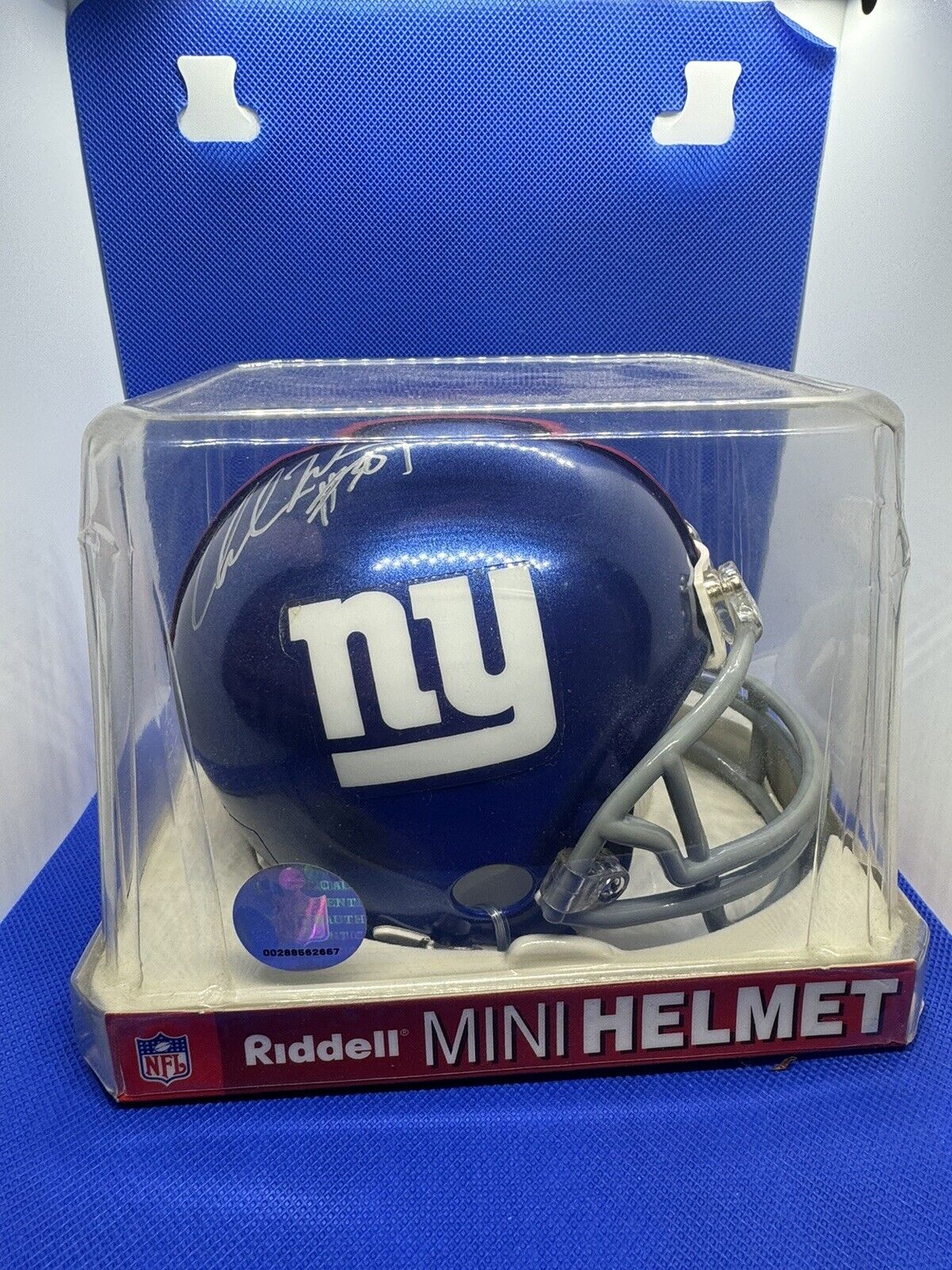 Dual Signature By Charles Way #30 And #98 NY GIANTS RIDDELL MINI HELMET CIB