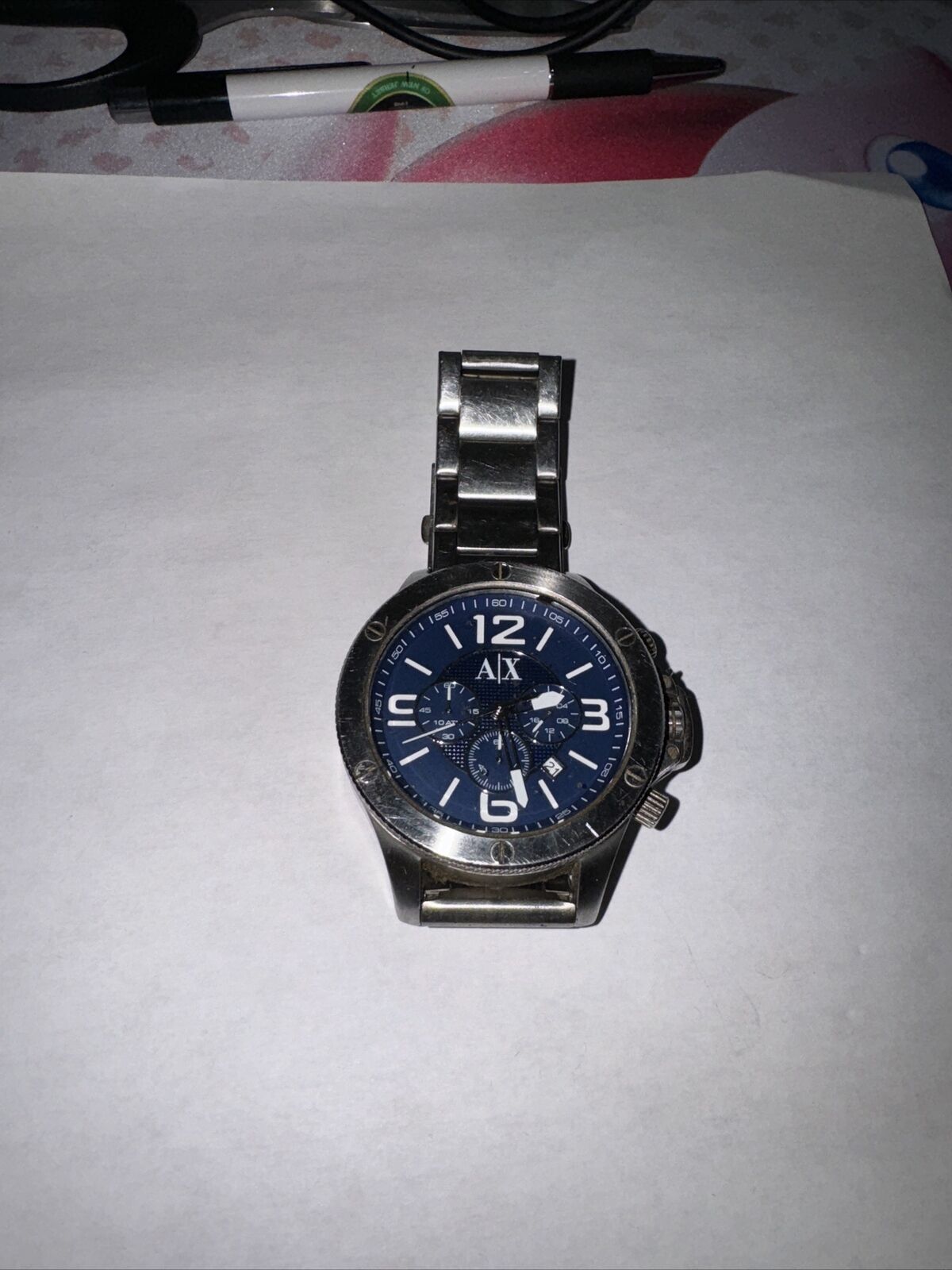 Armani Exchange AX1512 Blue Dial Stainless Steel Chronograph Men's Watch