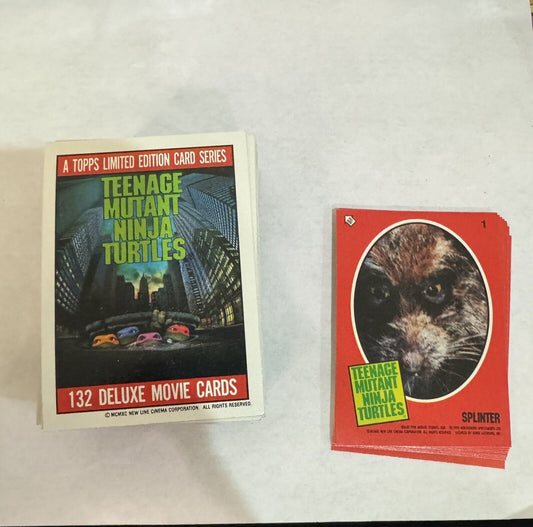 Lot of 96 + 10 Stickers 1990 Teenage Mutant Ninja Turtles Movie Trading Cards