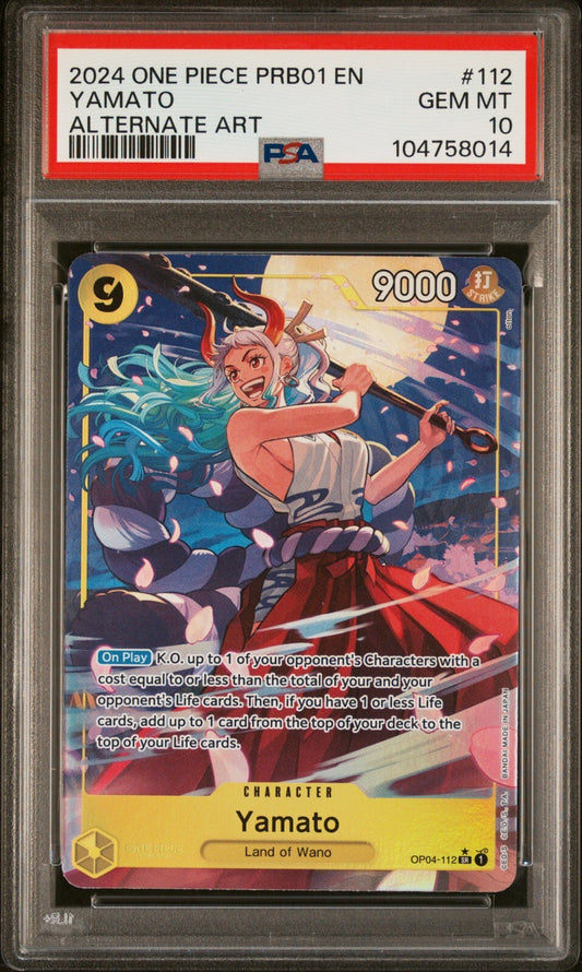 ONE PIECE PRB01 - 112 YAMATO ALT ART PSA 10