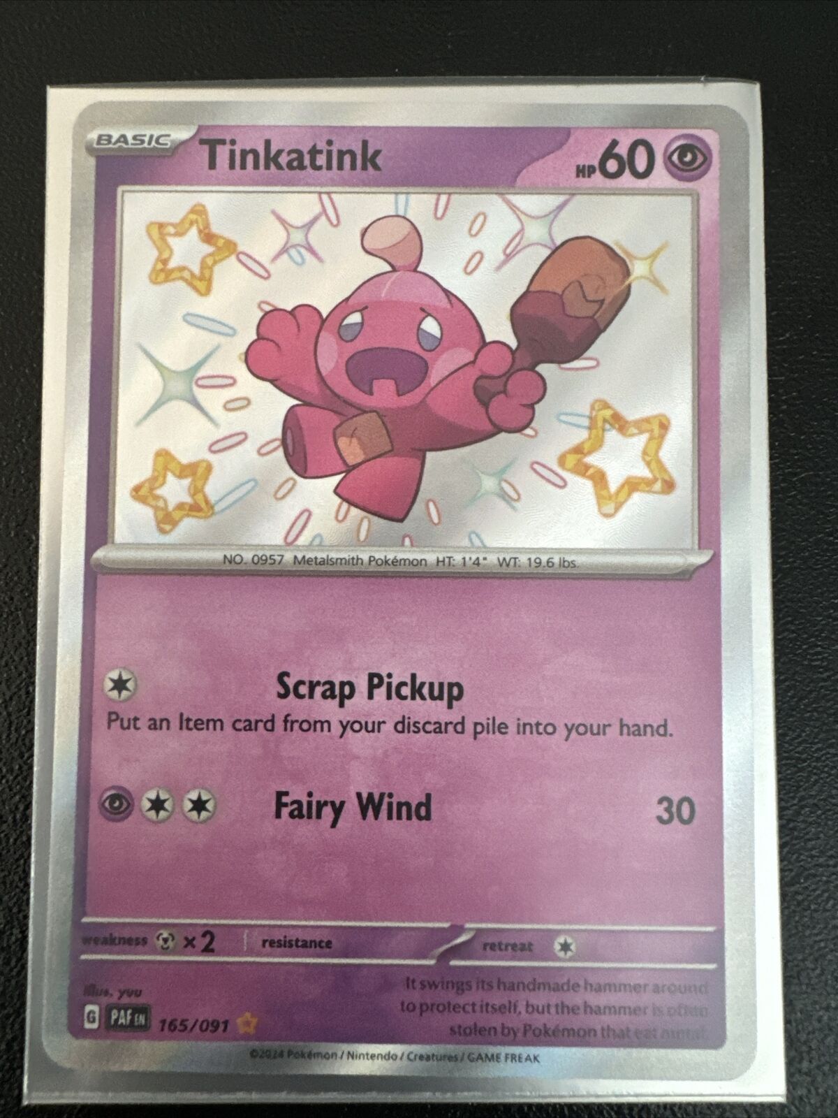Pokémon TCG Tinkatink Scarlet & Violet: Paldean Fates 165/091 Holo Shiny Rare
