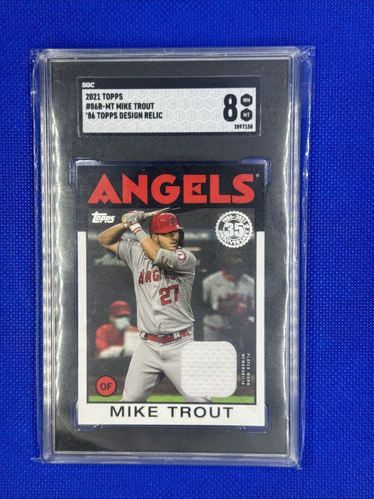 2021 Topps - 1986 Topps Baseball Relics #86R-MT Mike Trout (MEM)