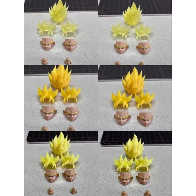 In Stock Dragon Ball Carving Heads Accessories Son Goku Action Figurine Anime Cu
