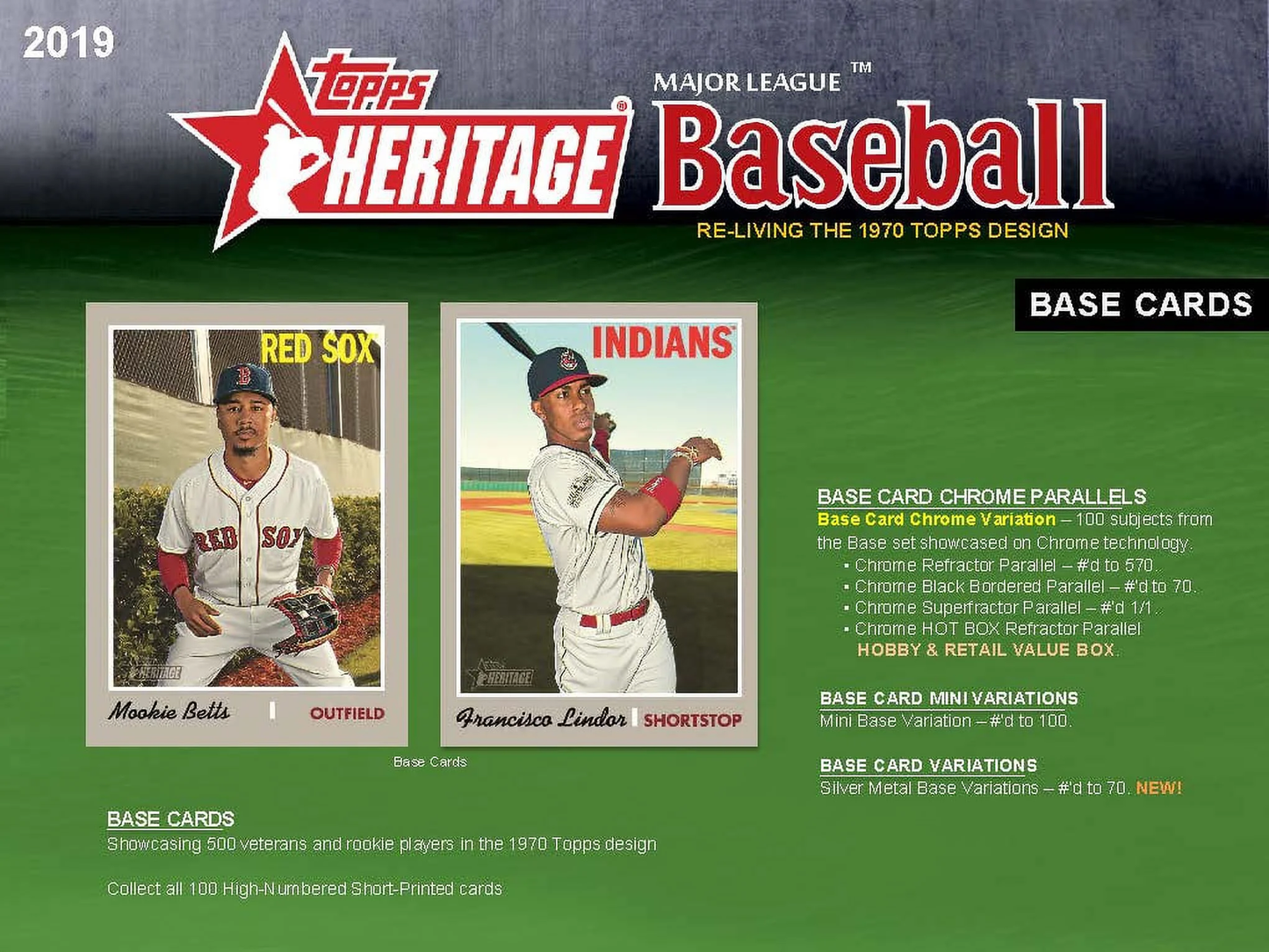 2019  Heritage Baseball Blaster Box (8 Packs/9 Cards)