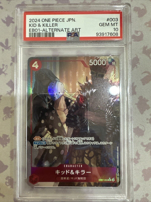 PSA 10 Kid & Killer EB01-003 Alternate Art One Piece Card Game Japanese Gem Mint