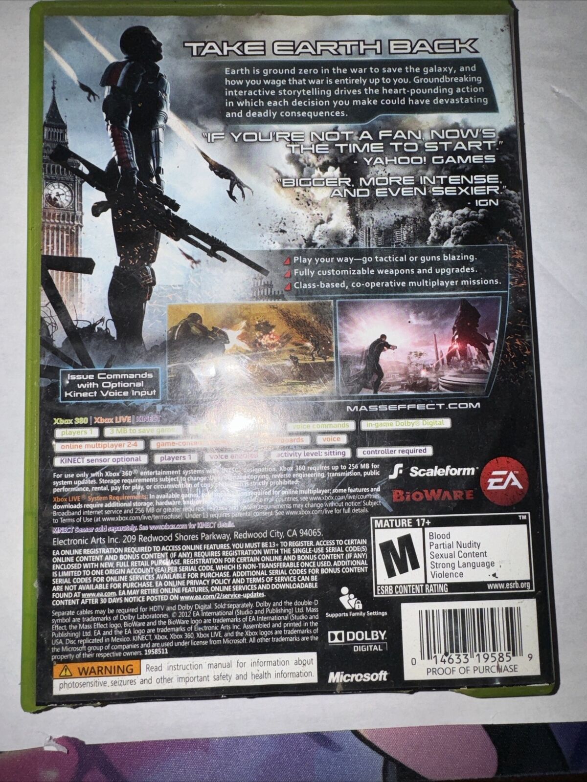 Mass Effect 3 (Microsoft Xbox 360, 2012)