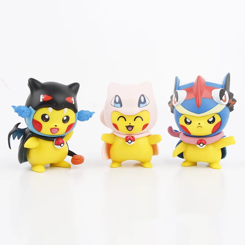 New 6Pcs/Set Pokemon Pikachu as Charizard Mew Figure Toys 7Cm