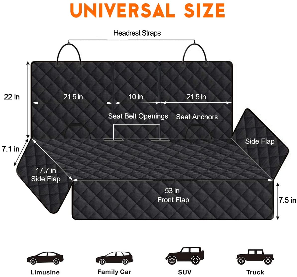 Dog Car Seat Cover, Back Seat Cover for Dogs Pet Car Seat Protector Waterproof B
