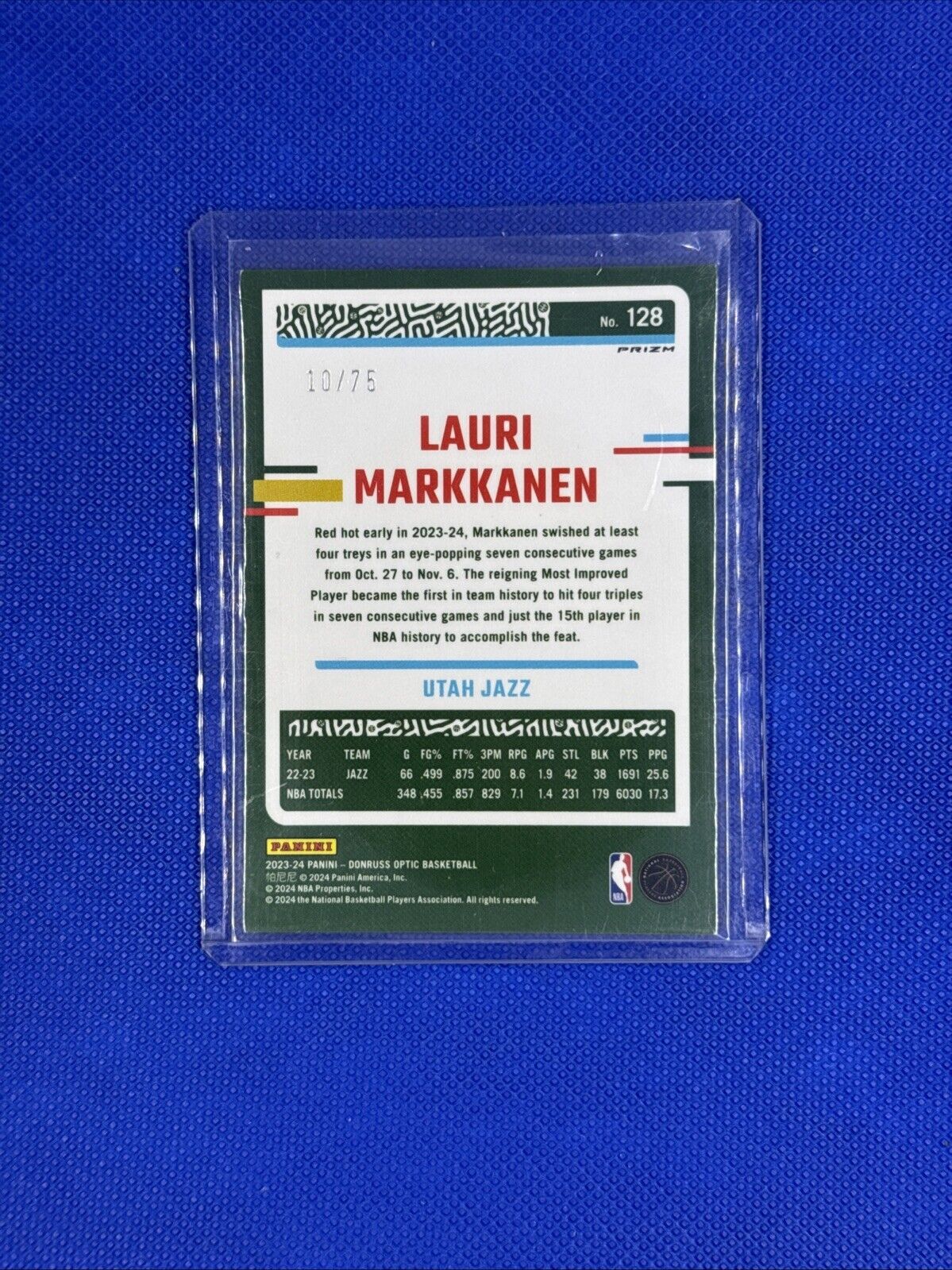 2022-23 Donruss Optic Lauri Markkanen Red Disco Fastbreak Prizm /75 Jazz