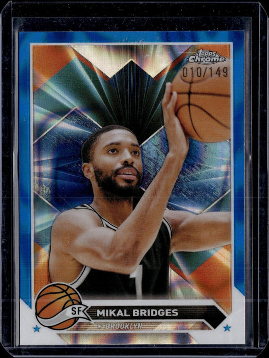 2023-24 Topps Chrome - #2 Mikal Bridges (Blue Basketball Refactor) /149