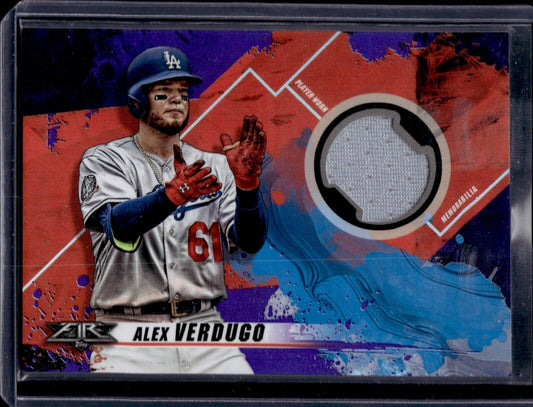 2019 Topps Fire Relics #FR-AV Alex Verdugo (MEM) /50