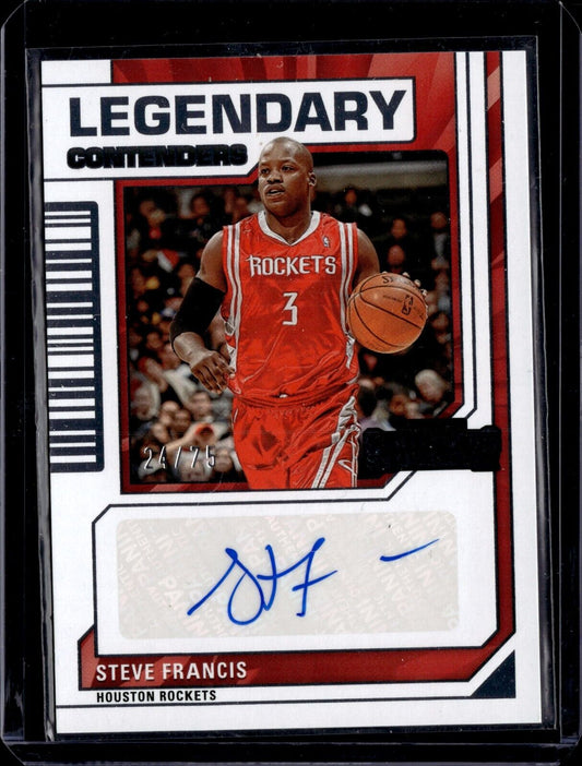 2023-24 Panini Contenders Legendary Contenders Auto #LC-SFR Steve Francis /75 