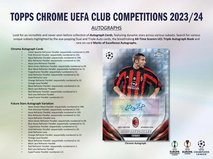 2023-24  Chrome UEFA Club Competitions Soccer Hobby Box