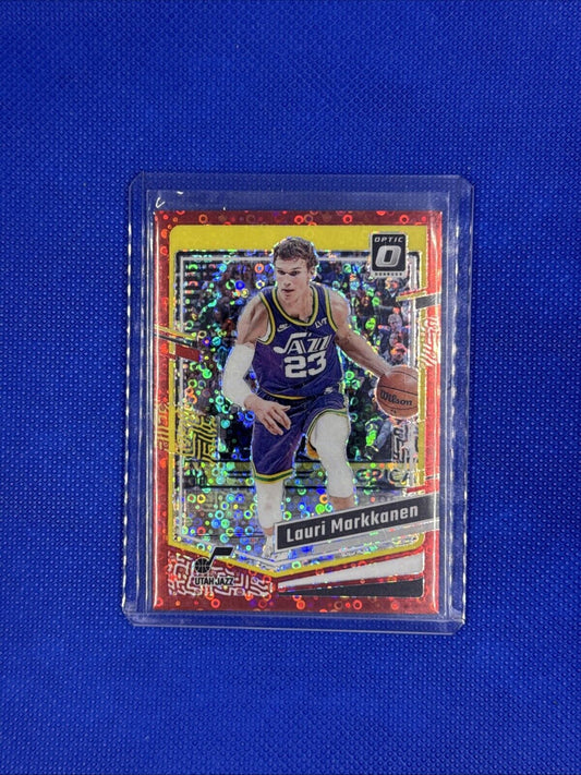 2022-23 Donruss Optic Lauri Markkanen Red Disco Fastbreak Prizm /75 Jazz