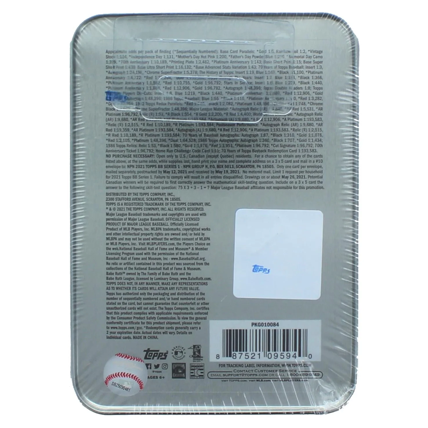 TPS-FGC004127BX-C MLB 2021  Series 1 Baseball Tin | 75 Cards