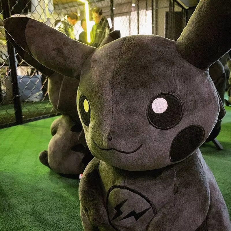 30CM Pokemon X Fragment Anime Character Dark Pikachu Doll Kawaii Pop Doll Black 