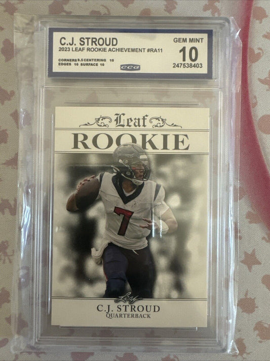 2023 Leaf Rookie Achievement C.J. Stroud RC #RA-11 Houston Texans Gem Mint 10
