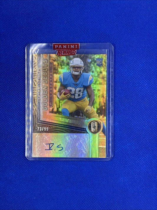 Isaiah Spiller 2022 Panini GS Golden Debuts Rookie Auto /99 #GDA-ISP Chargers RC