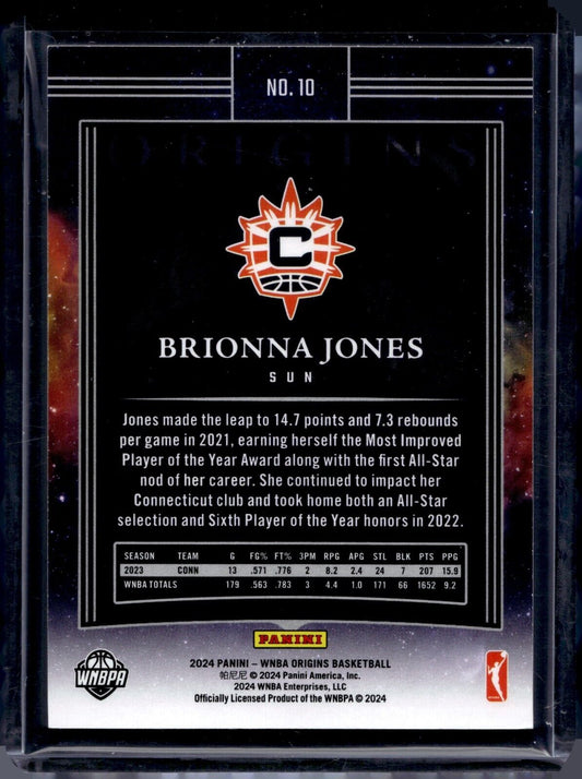 2024 Panini Origins Brionna Jones #10 /25 Connecticut Sun 