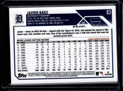 2023 Topps Chrome - #83 Javier Báez (Aqua) /199