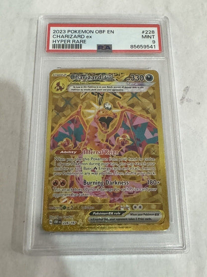 PSA 9 MINT Charizard ex Obsidian Flames Secret Holo Pokemon Card 228/197