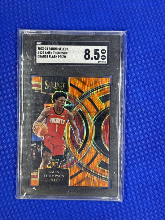 2023-24 Panini Select Premier  Amen Thompson Orange  Flash SGC 8.5