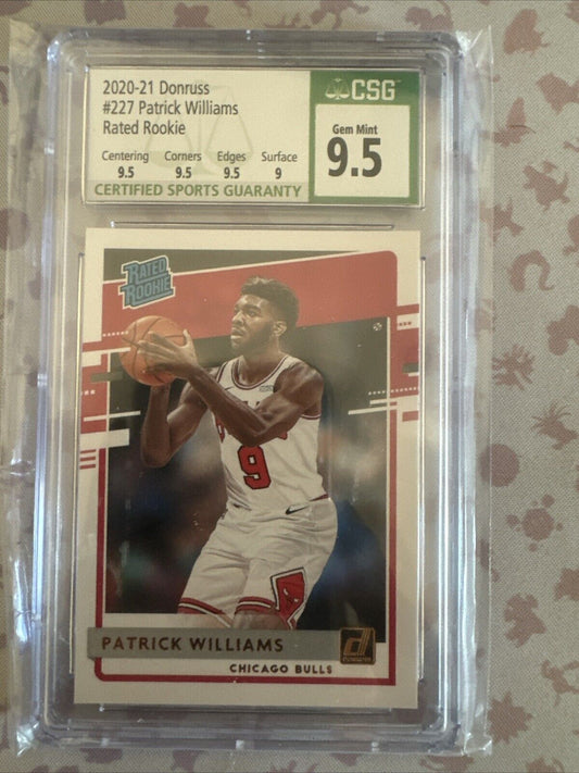 2020 Donruss - PATRICK WILLIAMS - Rated Rookie - CSG 9.5 Gem Mint Chicago Bulls