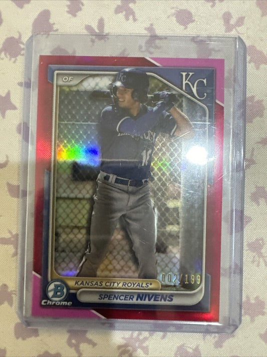 Spencer Nivens 2024 Bowman Chrome Fuchsia Refractor Card /199 #BCP-37