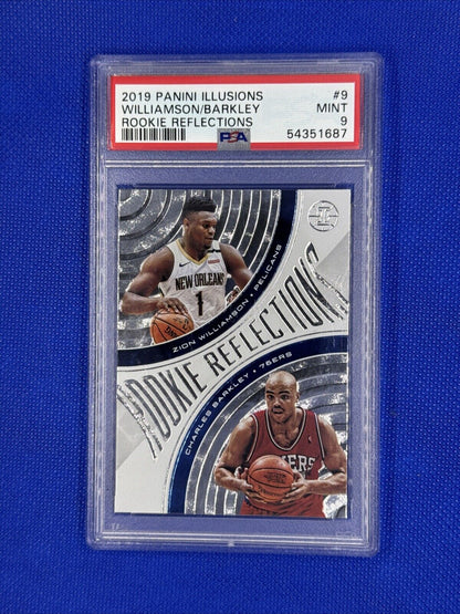 2019 Panini Illusions ZION WILLIAMSON RC/CHARLES BARKLEY #9 PSA 9 MINT ROOKIE 