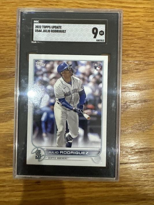 2022 Topps Update Julio Rodriguez Rookie Card RC #US44 SGC 9 Mariners MINT