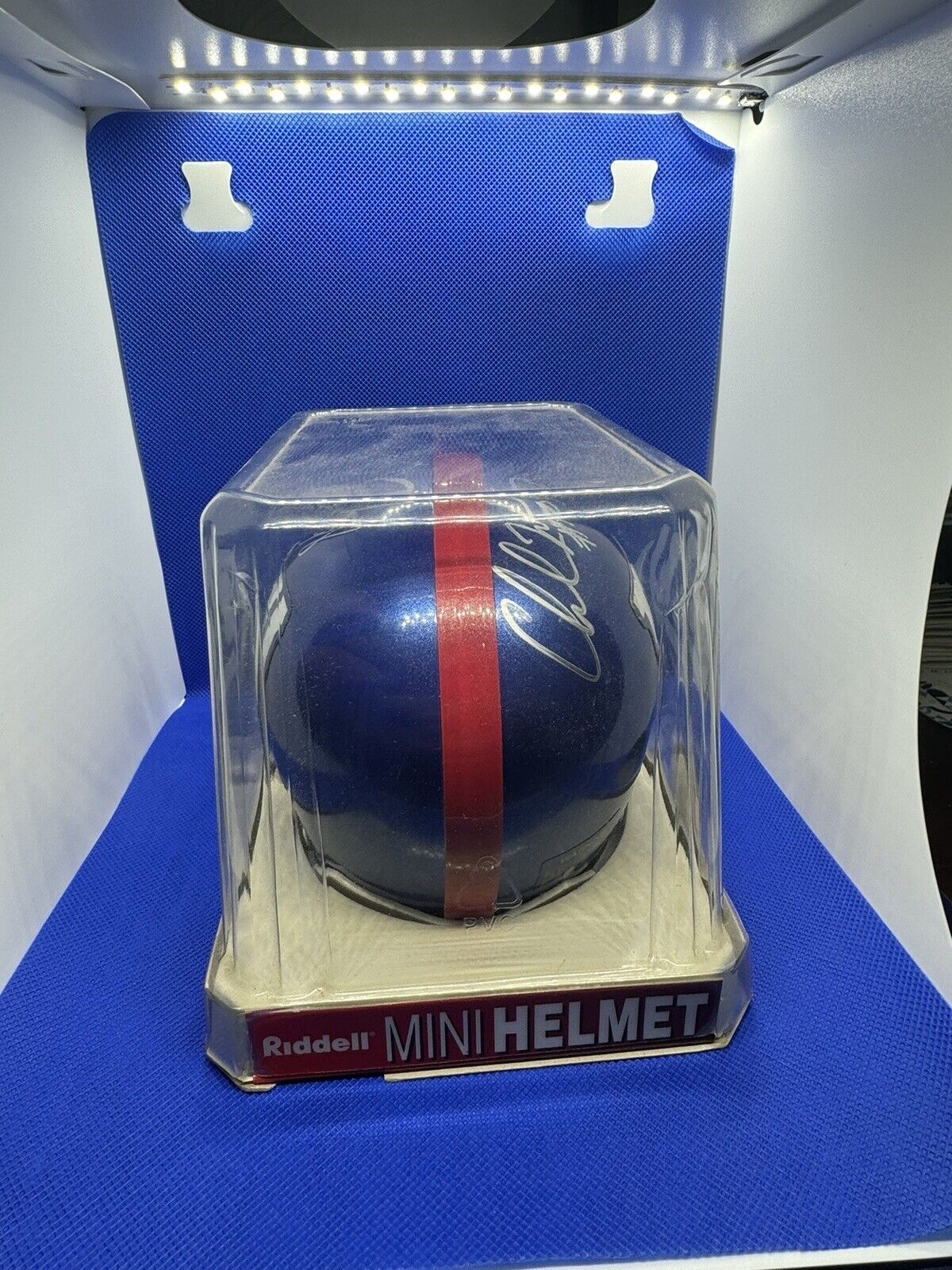 Dual Signature By Charles Way #30 And #98 NY GIANTS RIDDELL MINI HELMET CIB