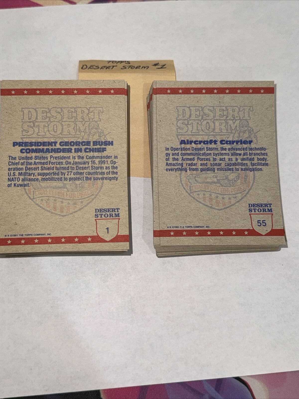 1991 Topps Desert Storm Trading Cards Complete Series 1 & 2  #1-176 US Army