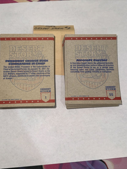 1991 Topps Desert Storm Trading Cards Complete Series 1 & 2  #1-176 US Army