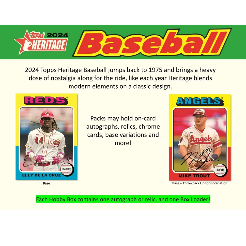 MLB  2024 Heritage Baseball Trading Card Hobby Box (24 Packs per Box) - Shohei O
