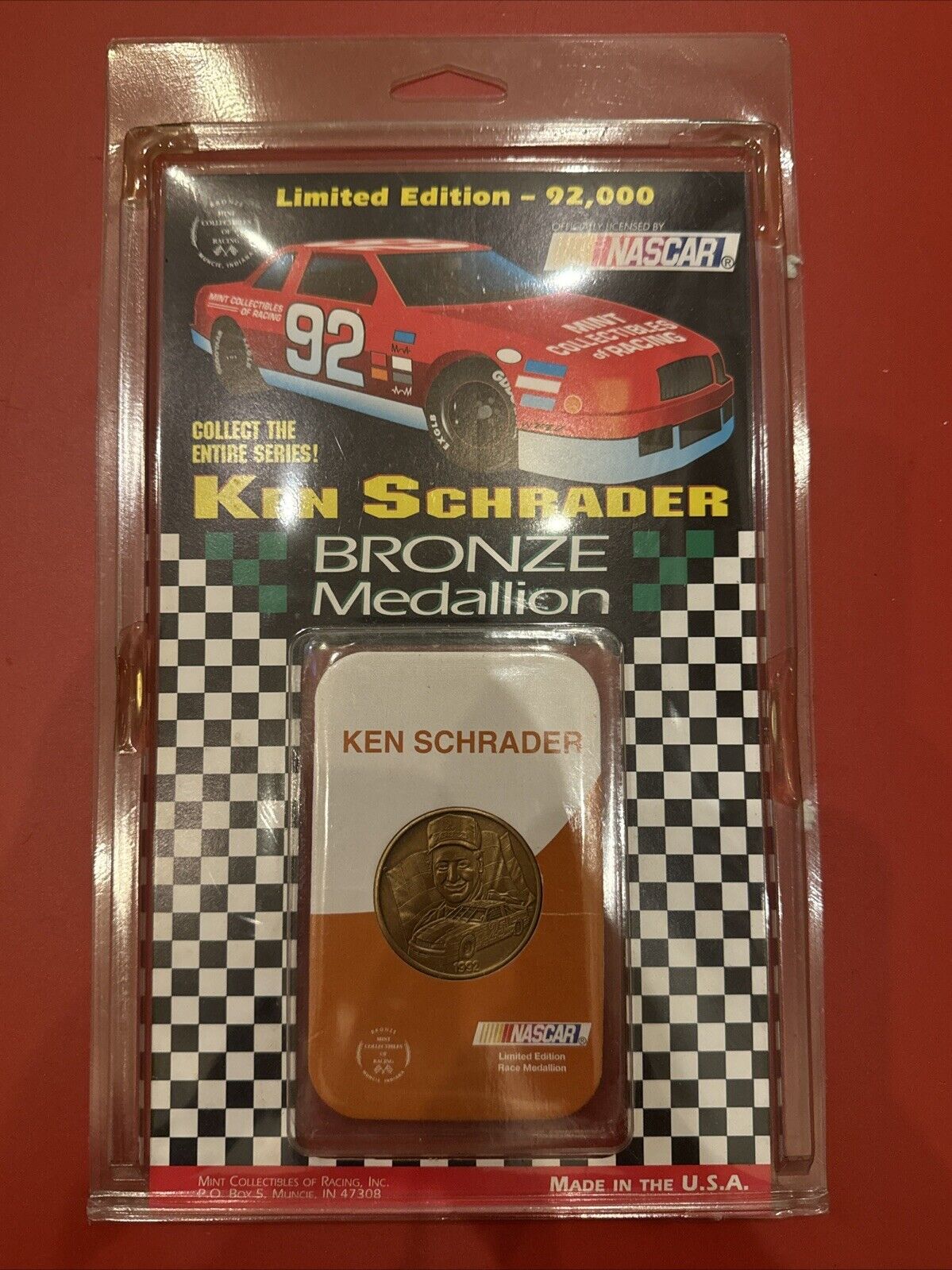 Ken Schrader #25 NASCAR Bronze Medallion Collectible #0491 Of 92,000 New