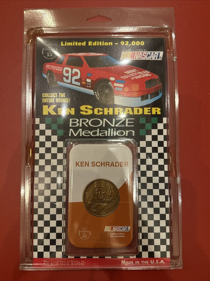 Ken Schrader #25 NASCAR Bronze Medallion Collectible #0491 Of 92,000 New